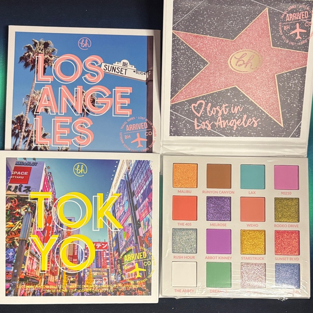3 palettes left!BH Cosmetics Los Angeles(2) & Tokyo(1) Eyeshadow Palette Set